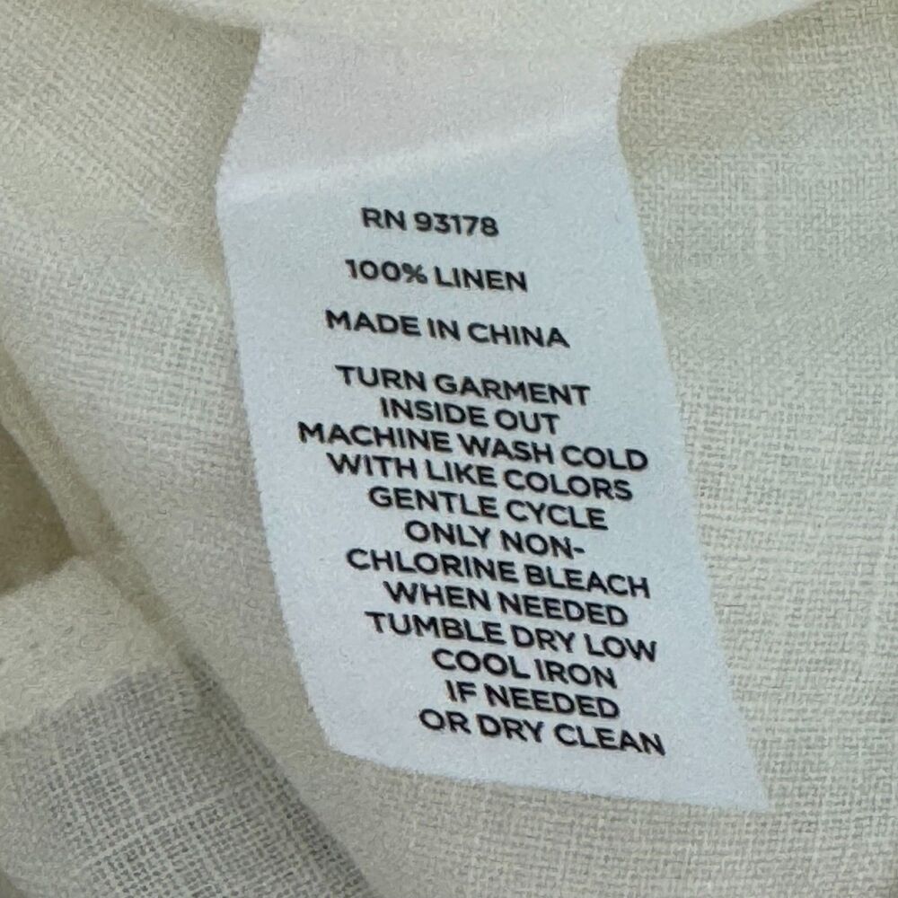 MagaSchoni 100% Linen Midi Dress Womens M Sleeveless Button Front Tiered Coastal - Picture 15 of 16